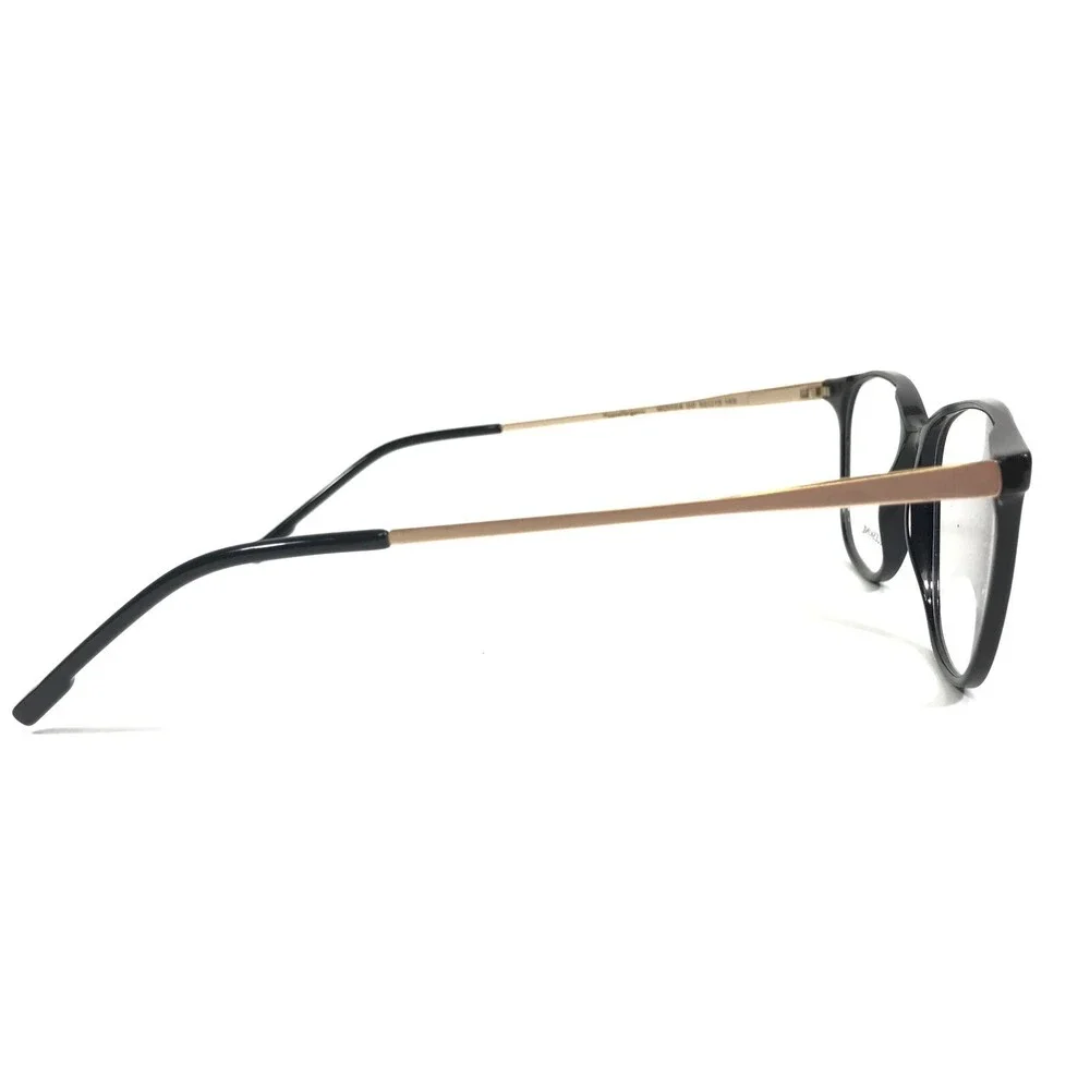 Moleskine Eyeglasses Frames MO1104 00 Black Gold Square Full Thin Rim 52-15-145
